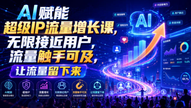AI赋能超级IP流量增长课,无限接近用户,流量触手可及,让流量留下来-齐力副业