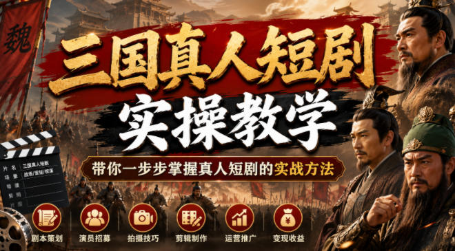 三国真人短剧实操教学,带你一步步掌握真人短剧的实战方法插图 三国真人短剧实操教学,带你一步步掌握真人短剧的实战方法插图