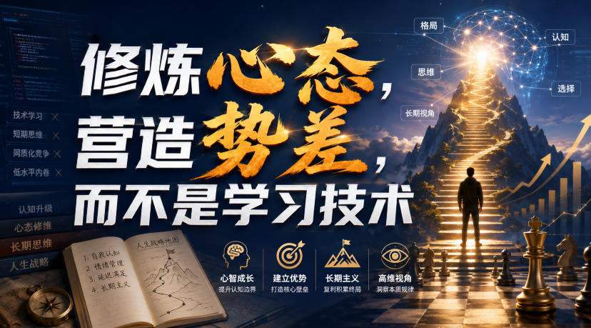 付费文章：修炼心态，营造势差，而不是学习技术-齐力副业
