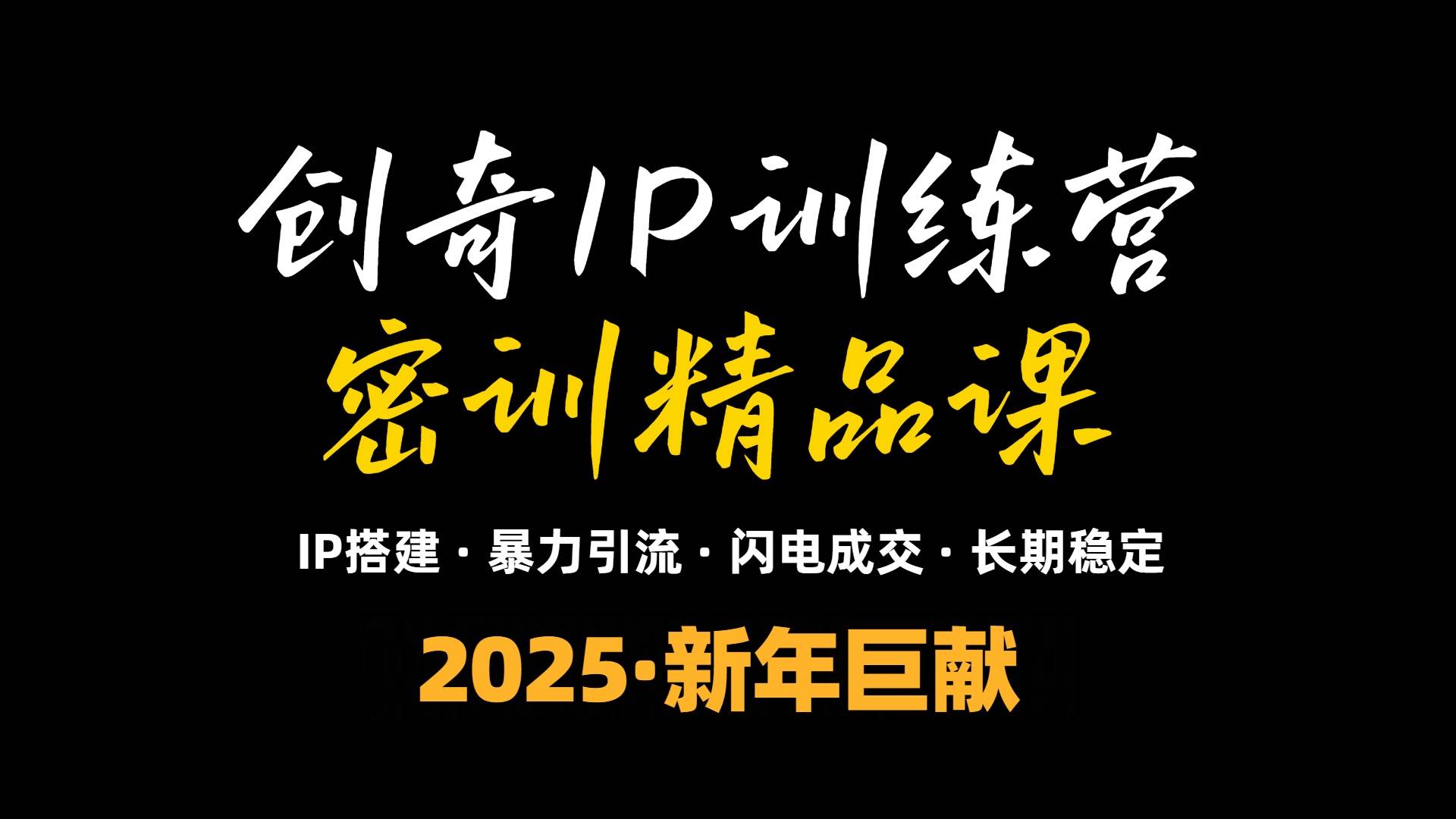 （13898期）2025年“知识付费IP训练营”小白避坑年赚百万，暴力引流，闪电成交-齐力副业