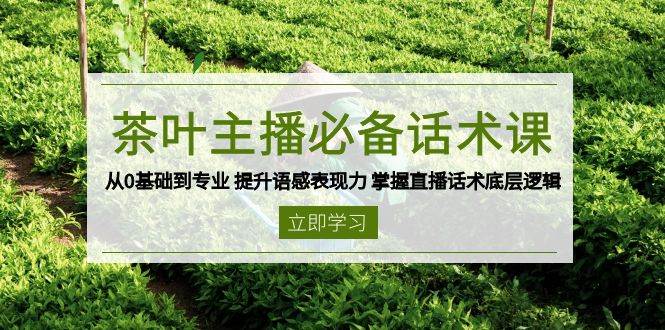 （13961期）茶叶 主播必备话术课 从0基础到专业 提升语感表现力 掌握直播话术底层逻辑-齐力副业