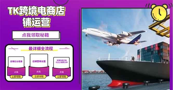 （13951期）2025TK跨境电商选品趋势0到1店铺搭建最全实操讲解，轻松在家把货卖出国-齐力副业