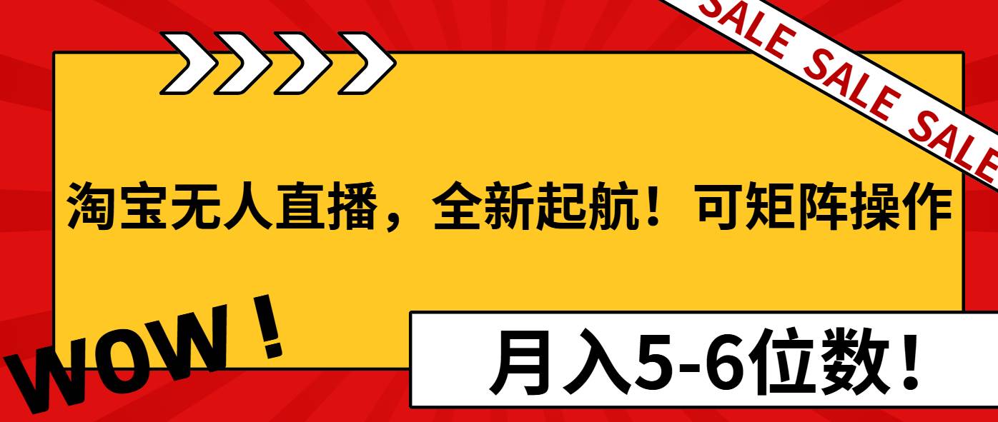 （13946期）淘宝无人直播，全新起航！可矩阵操作，月入5-6位数！-齐力副业
