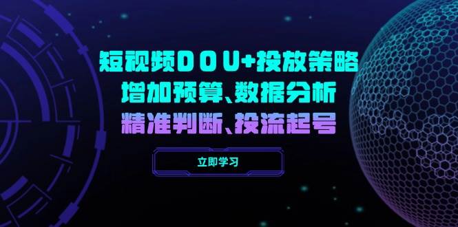 （14288期）短视频DOU+投放策略，增加预算、数据分析、精准判断，投流起号-齐力副业
