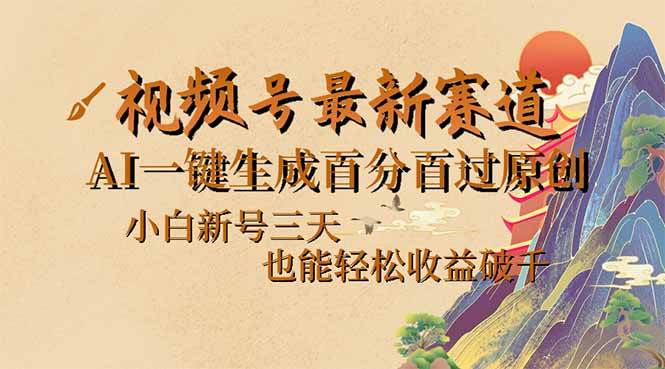 （14363期）视频号最新爆火赛道，AI一键生成百分百过原创，小白新号三天，也能轻松...-齐力副业