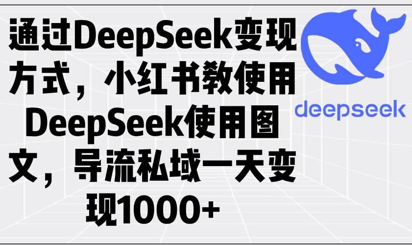 （14179期）通过DeepSeek变现方式，小红书教使用DeepSeek图文，导流私域一天变现1000+-齐力副业