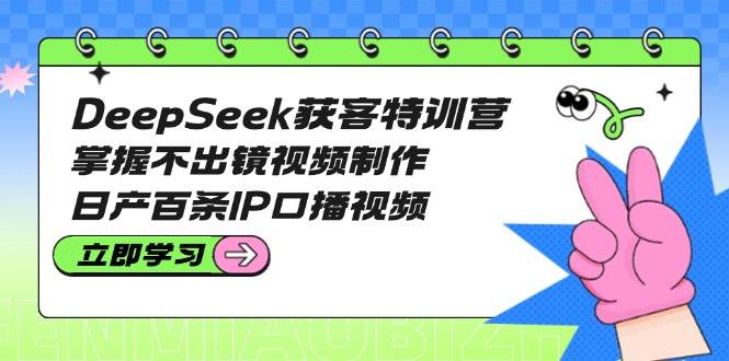 （14544期）DeepSeek获客特训营：掌握不出镜视频制作，日产百条IP口播视频-齐力副业