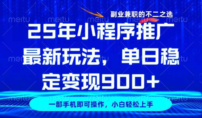 （14550期）25年小程序推广最新玩法，稳定日入900+，副业兼职的不二之选-齐力副业