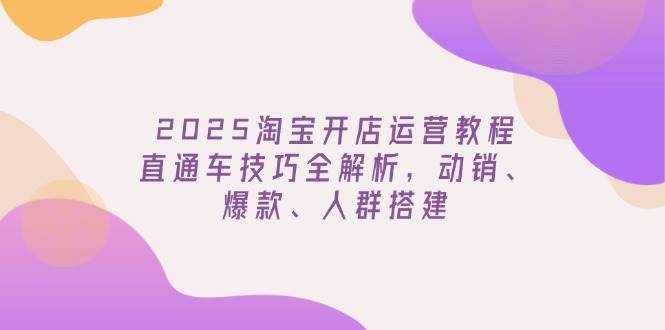 （14389期）2025淘宝开店运营教程更新，直通车技巧全解析，动销、爆款、人群搭建-齐力副业