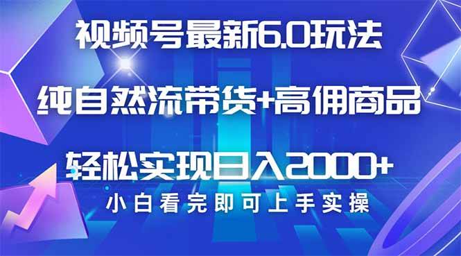 （14454期）视频号带货最新6.0玩法，作品制作简单，当天起号，复制粘贴，轻松矩阵...-齐力副业