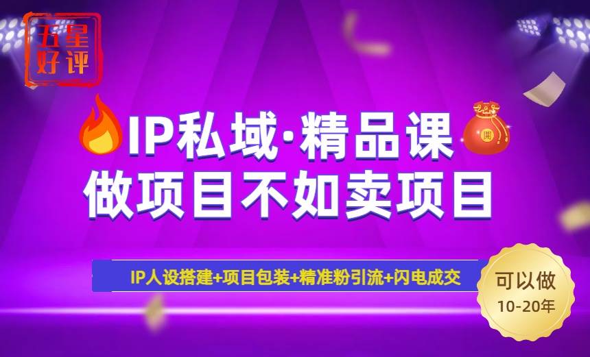 （14406期）2025年“IP私域·密训精品课”，日赚3000+小白避坑年赚百万，暴力引流…-齐力副业