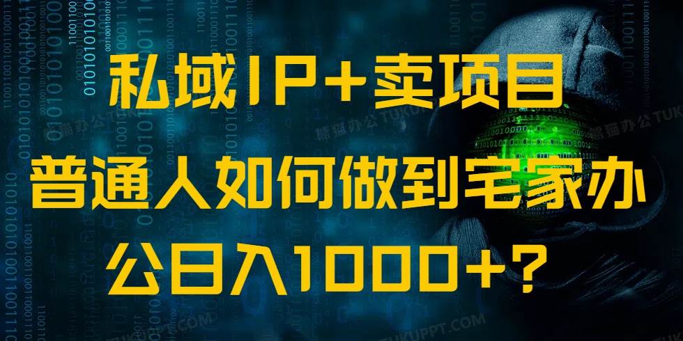 （14400期）私域IP+卖项目，普通人如何做到宅家办公实现日入1000+-齐力副业