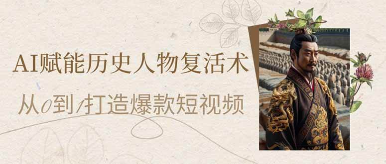 （14311期）AI赋能历史人物复活术：从0到1打造爆款短视频-齐力副业