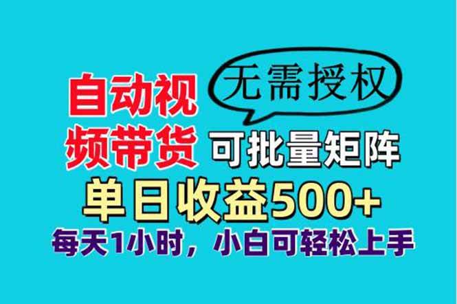 （14229期）自动视频带货，可批量矩阵，单日收益500+、轻松实现睡后收益，小白可...-齐力副业