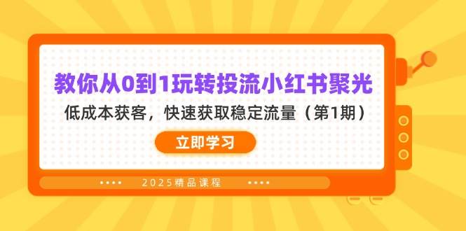 （14260期）教你从0到1玩转投流小红书聚光，低成本获客，快速获取稳定流量（第1期）-齐力副业