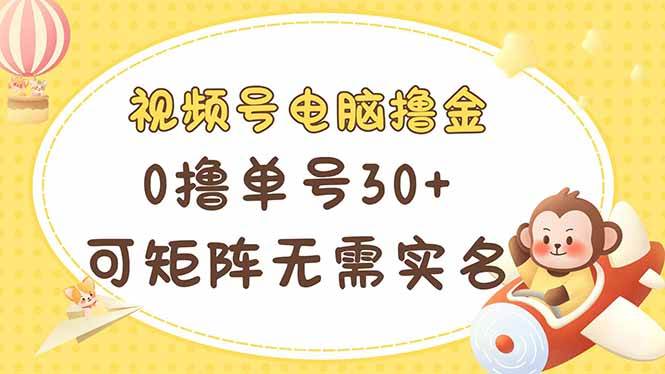 （14220期）视频号电脑撸金 0撸单号30+ 可矩阵 无需实名多号多得-齐力副业