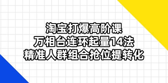 （14298期）淘宝打爆高阶课：万相台连环起量14法，精准人群组合抢位提转化-齐力副业