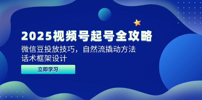 （14919期）2025视频号起号全攻略，微信豆投放技巧，自然流撬动方法，话术框架设计-齐力副业