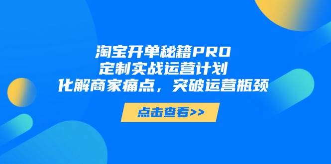 （14642期）淘宝开单秘籍PRO，定制实战运营计划，化解商家痛点，突破运营瓶颈-齐力副业