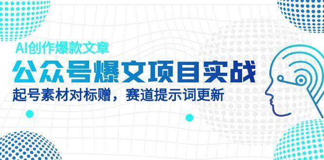 （14709期）公众号爆文项目实战，AI创作爆款文章，起号素材对标赠（附赛道AI提示词）-齐力副业