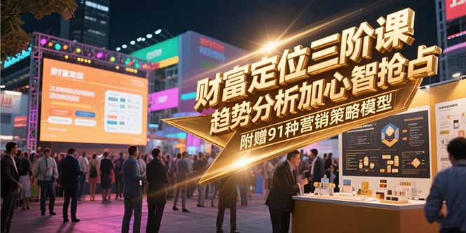 （15219期）财富定位三阶课，趋势分析加心智抢占，附赠91种营销策略模型-齐力副业