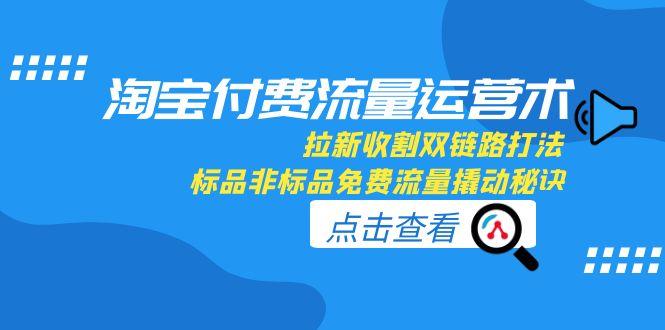（15135期）淘宝付费流量运营术，拉新收割双链路打法，标品非标品免费流量撬动秘诀-齐力副业