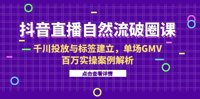 （15136期）抖音直播自然流破圈课-6月，千川投放与标签建立，单场GMV百万实操案例解析-齐力副业