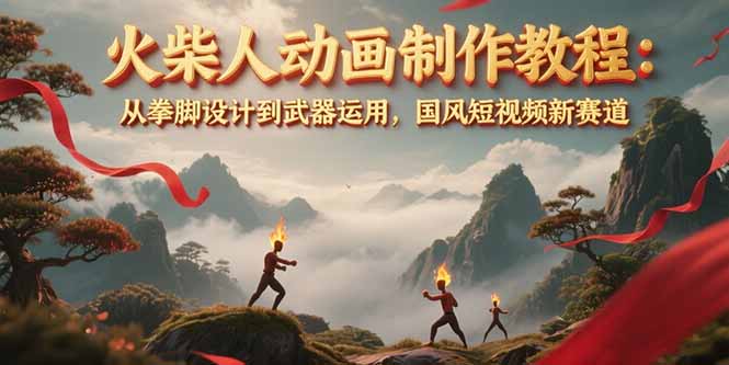 （15171期）火柴人动画制作教程：从拳脚设计到武器运用，国风短视频新赛道-齐力副业