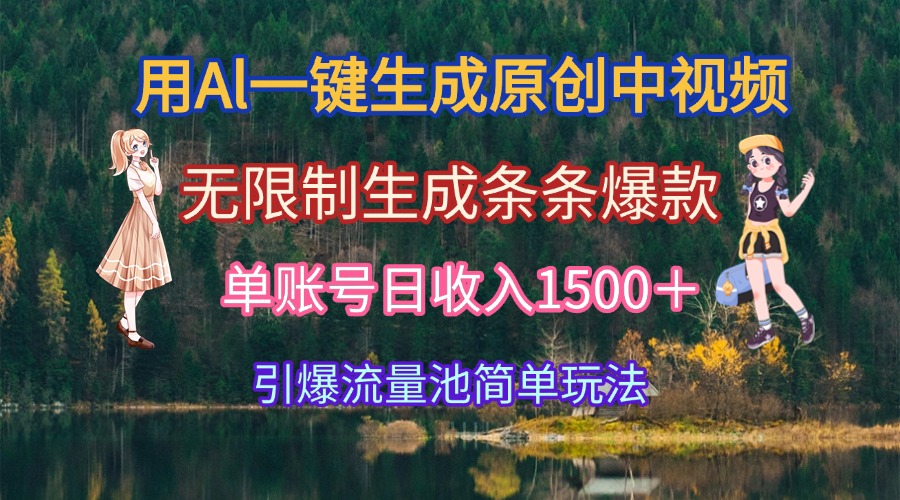 （15210期）用Al一键生成原创中视频，无限制生成条条爆款，单账号日收入1500＋引爆…-齐力副业