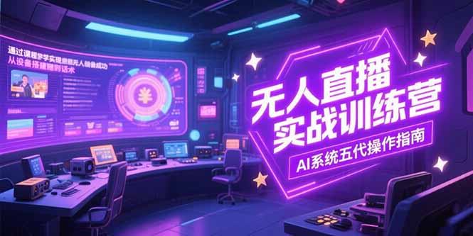 （15315期）无人直播实操训练营，从设备搭建到话术，AI系统五代操作指南(7月更新)-齐力副业
