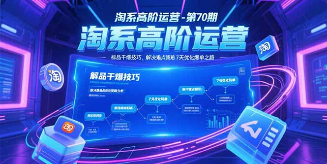 （15307期）淘系高阶运营-第70期，标品干爆技巧，解决难点策略，大佬操盘方法-齐力副业