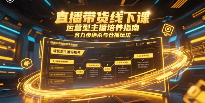 （15281期）直播带货线下课，运营型主播培养指南，含九步绝杀与仓播玩法-齐力副业
