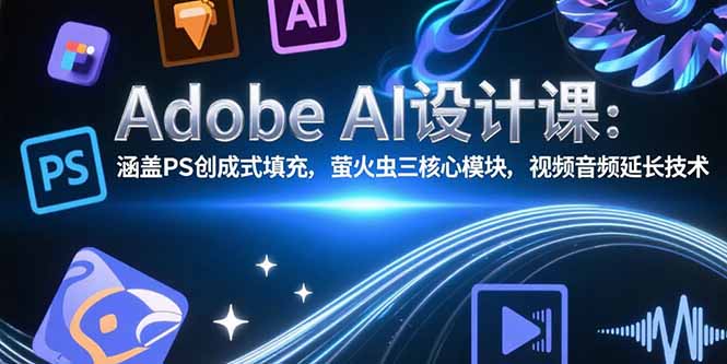 （15469期）Adobe AI设计课：涵盖PS创成式填充，萤火虫三核心模块，视频音频延长技术-齐力副业