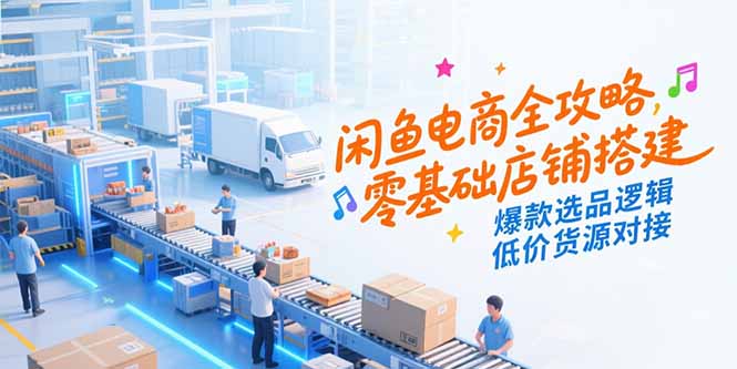 （15325期）闲鱼电商全攻略，零基础店铺搭建，爆款选品逻辑，低价货源对接-齐力副业