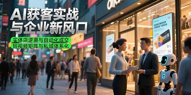 （15348期）AI获客实战与企业新风口，实体店逆袭与自动化成交 短视频矩阵与私域体系化-齐力副业
