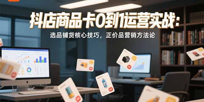 (15329期)抖店商品卡0到1运营实战:选品铺货核心技巧,正价品营销方法论-齐力副业