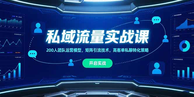 （15403期）私域流量实战课，200人团队运营模型，矩阵引流技术，高客单私聊转化策略-齐力副业