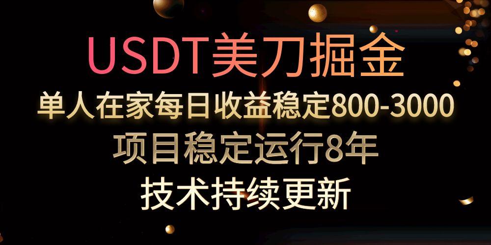 （15527期）USDT美刀掘金，单人每日收益800-3000，稳定运行8年-齐力副业