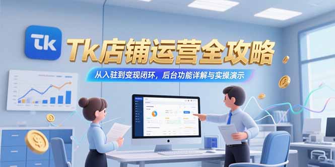 （15345期）Tk店铺运营全攻略，从入驻到变现闭环，后台功能详解与实操演示-齐力副业