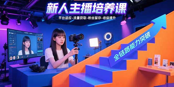 （15701期）新人主播培养课：平台适应-流量获取-粉丝留存-收益提升 全链路能力突破-齐力副业