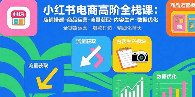 （15840期）小红书电商高阶全栈课：店铺搭建-商品运营-流量获取-内容生产-数据优化-齐力副业