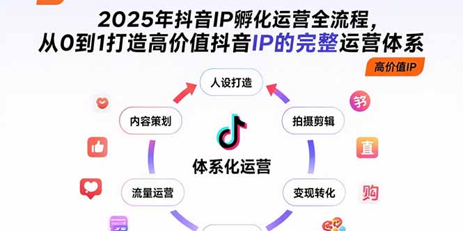 （15610期）2025年抖音IP孵化运营全流程，从0到1打造高价值抖音IP的完整运营体系-齐力副业