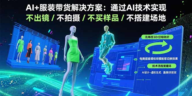 （15728期）AI+服装带货解决方案：通过AI技术实现 不出镜/不拍摄/不买样品/不搭建场地-齐力副业