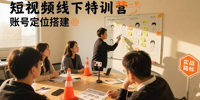 （15707期）短视频线下特训营：账号定位搭建/口播号拍摄剪辑/直播间流量入口/变现实战-齐力副业