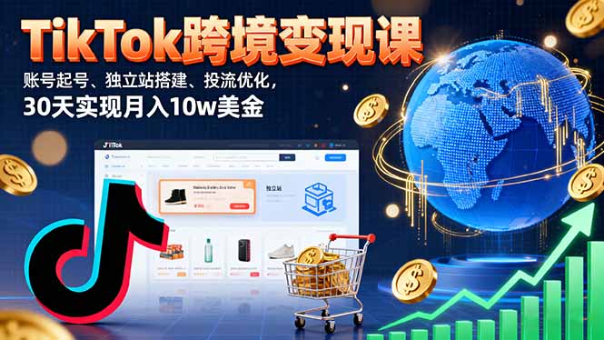 （16034期）TikTok跨境变现课：账号起号、独立站搭建、投流优化，30天实现月入10w美金-齐力副业