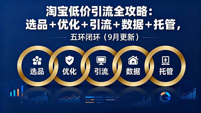 （16009期）淘宝低价引流全攻略：选品＋优化＋引流＋数据＋托管，五环闭环（9月更新）-齐力副业