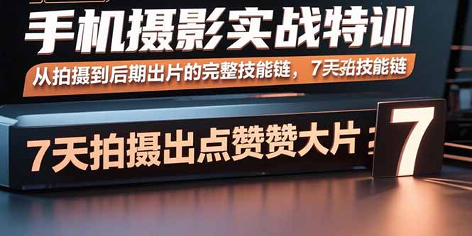 （15949期）手机摄影实战特训，从拍摄到后期出片的完整技能链，7天拍出点赞大片-齐力副业