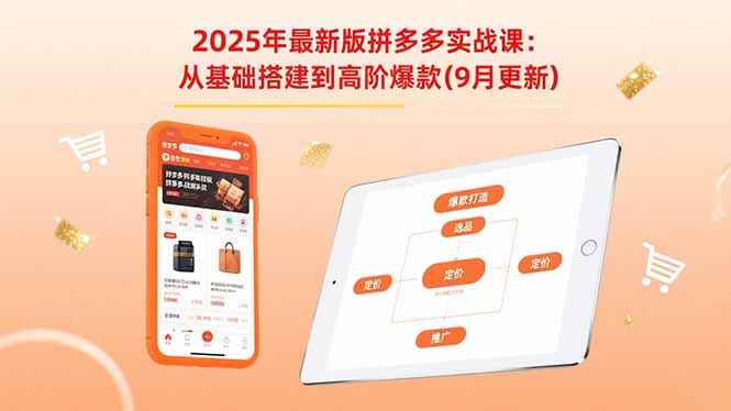 （15899期）2025年最新版拼多多实战课：从基础搭建到高阶爆款（9月更新）-齐力副业