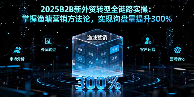 （16129期）2025B2B新外贸转型全链路实操：掌握渔塘营销方法论，实现询盘量提升300%-齐力副业