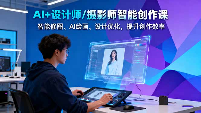 （16398期）AI+设计师/摄影师智能创作课：智能修图、AI绘画、设计优化，提升创作效率-齐力副业